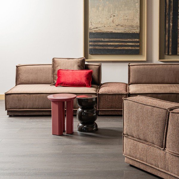 Spīdīgs apaļš sānu galdiņš ø 40 cm Orivo – WOOOD-image-1