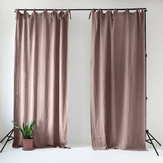 Vecviolets lina aizkars ar cilpām Linen Tales Night Time, 250 x 140 cm