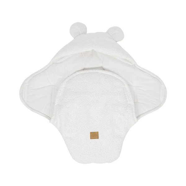 Balta buklē bērnu ietinamā sedziņa 45x80 cm – Meowbaby-image-2