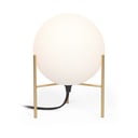Galda lampa ar stikla abažūru baltā/zelta krāsā (augstums 22 cm) Seina – Kave Home