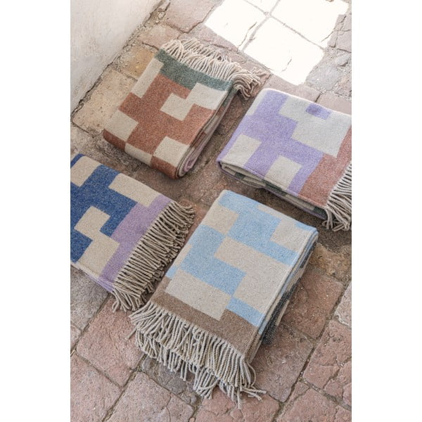 Zils/brūns pleds no vilnas maisījuma 130x190 cm Maze – Mette Ditmer Denmark-image-2