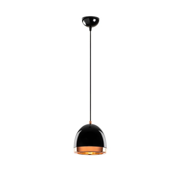 Melna/zelta krāsas piekaramā lampa ar metāla abažūru ø 17 cm Mugo – Opviq lights