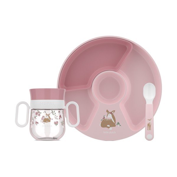 Plastmasas bērnu pusdienu komplekts (3 gab.) Fairy Garden – Mepal