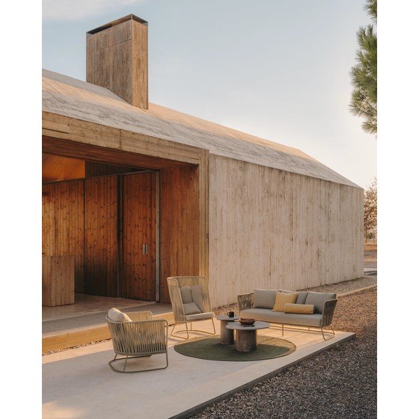 Haki tērauda dārza dīvāns Saconca – Kave Home-image-4