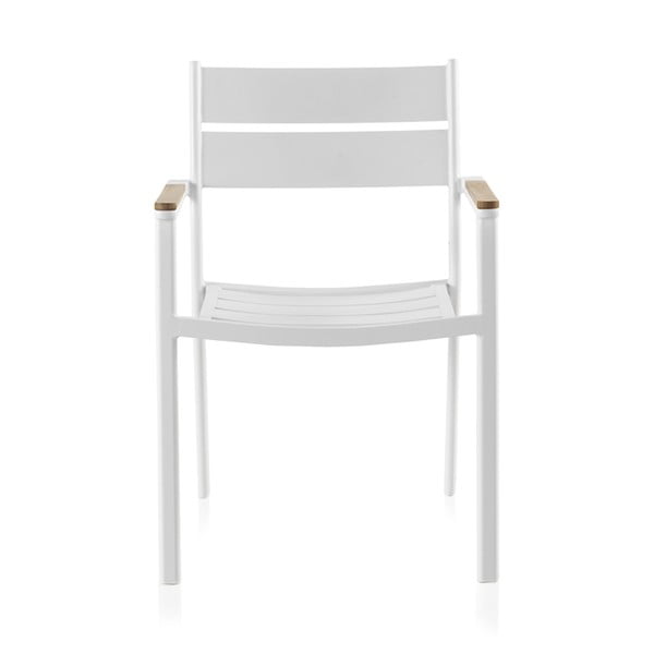 Balts dārza krēsls ar tīkkoka zosīm Giulia, platums 56 cm