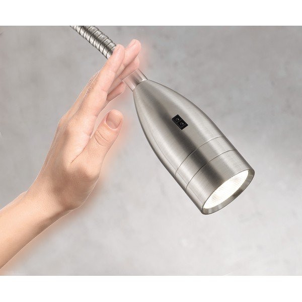 Sudraba krāsas metāla LED prožektora tipa lampa ar regulējamu spilgtumu Sten – Fischer & Honsel-image-3