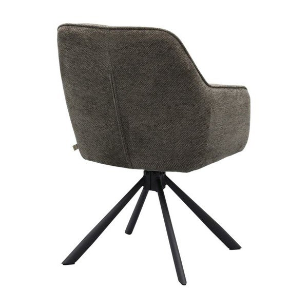 Tumši pelēks polsterēts ēdamistabas krēsls ar roku balstiem Avola – Unique Furniture-image-4