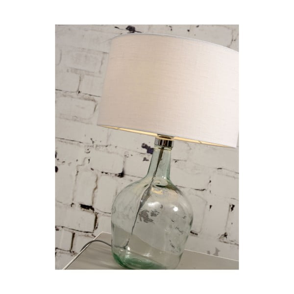 Galda lampa ar tumši pelēku abažūru un pārstrādāta stikla struktūru Good&Mojo Murano, ⌀ 47 cm-image-4