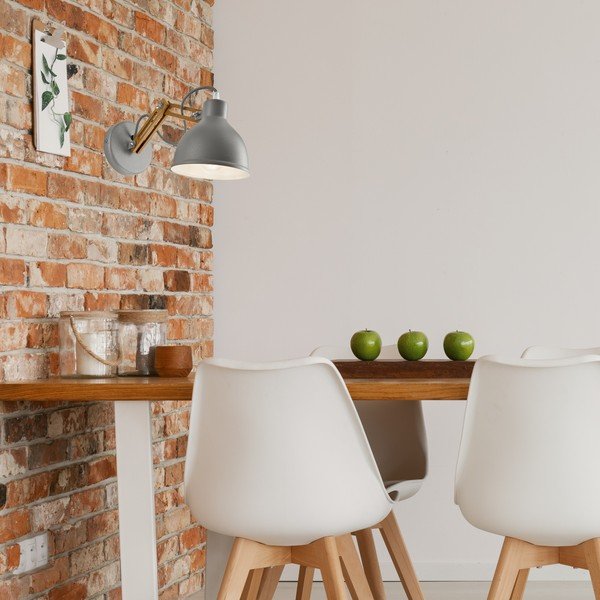 Pelēka/brūna sienas lampa ø 15 cm Marcello – LAMKUR-image-2