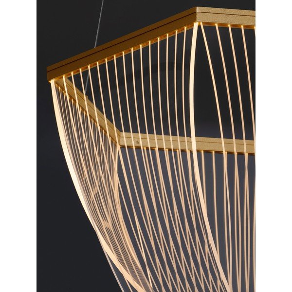 Zelta krāsas alumīnija LED piekaramā lampa ar regulējamu spilgtumu ar akrila stikla abažūru ø 52 cm Valentin – Nova Luce-image-2