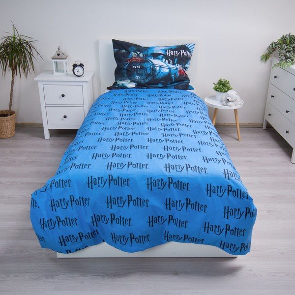 Vienguļamā kokvilnas bērnu gultas veļa 140x200 cm Harry Potter "Hogwarts Express" – Jerry Fabrics-image-2