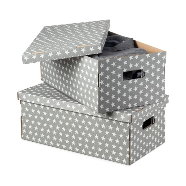 Gofrētas kartona kastes ar vāku (2 gab.) Compactor Mia, 52 x 29 x 20 cm-image-3