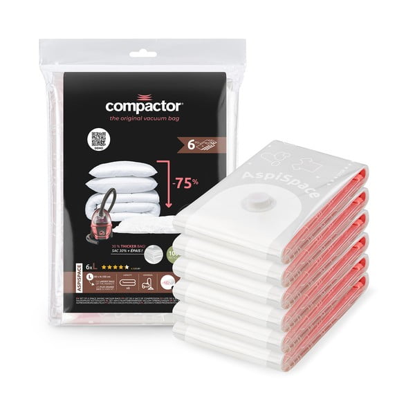 Vakuuma maisi apģērbam (6 gab.) Vacuum L – Compactor