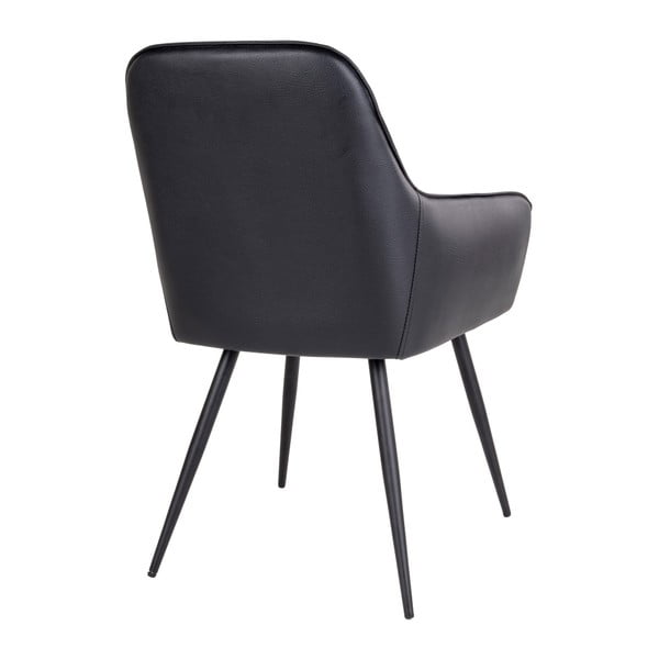 Melni polsterēti ēdamistabas krēsli ar roku balstiem (2 gab.) Harbo – House Nordic-image-4