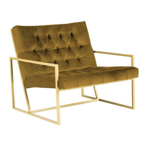 Sinepju dzeltens krēsls ar zeltainu dizainu Mazzini Sofas Bono