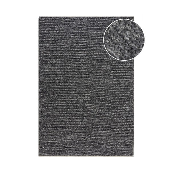 Tumši pelēks ar rokām darināts paklājs no vilnas maisījuma 160x230 cm Minerals – Flair Rugs