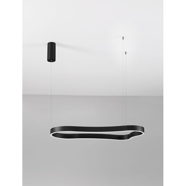 Matēti melna alumīnija LED piekaramā lampa ar regulējamu spilgtumu Dussa – Nova Luce-image-3