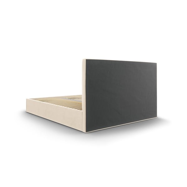 Bēša samta divguļamā gulta Mazzini Beds Juniper, 160 x 200 cm-image-4