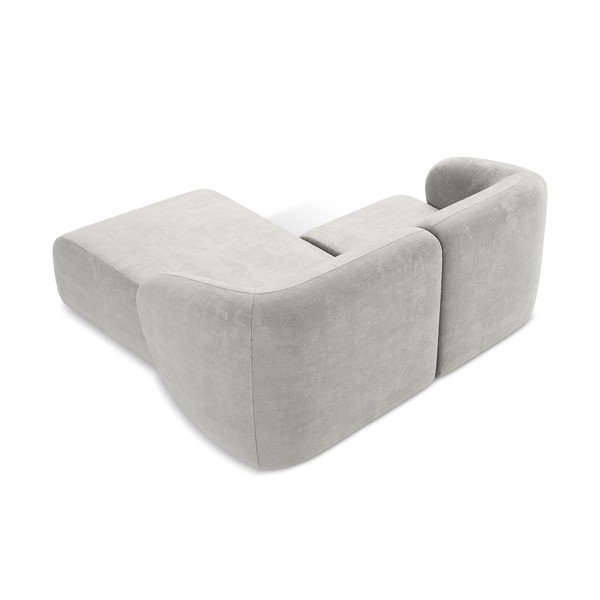 Gaiši pelēks stūra dīvāns no šenila auduma (ar labo stūri/ar zvilni) Lani – Makamii-image-3