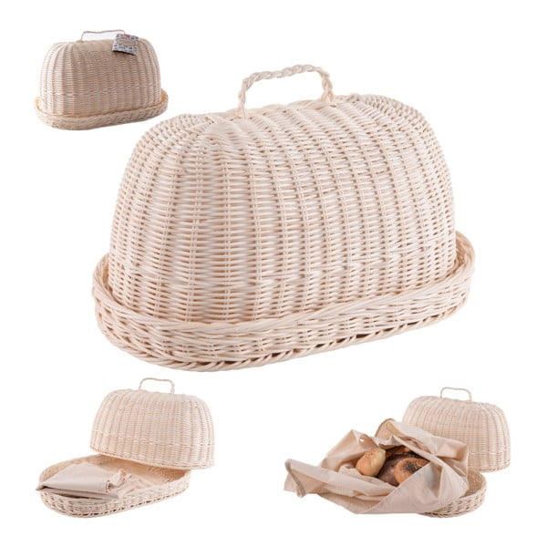 Rotangpalmas maizes paplātes un kokvilnas auduma komplekts Orion Oval-image-1