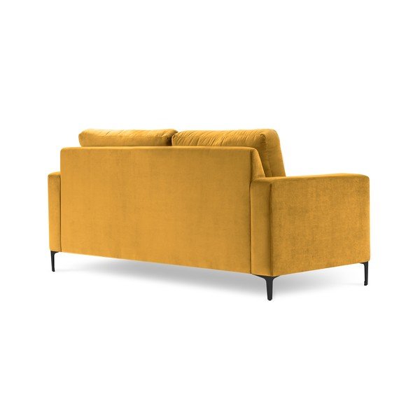 Dzeltens samta dīvāns Kooko Home Harmony, 158 cm-image-2