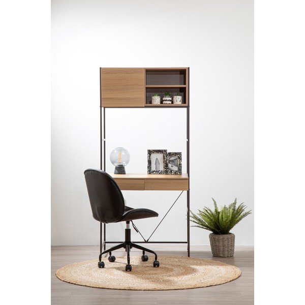Melns mākslīgās ādas biroja krēsls Clinton – Premier Housewares-image-1