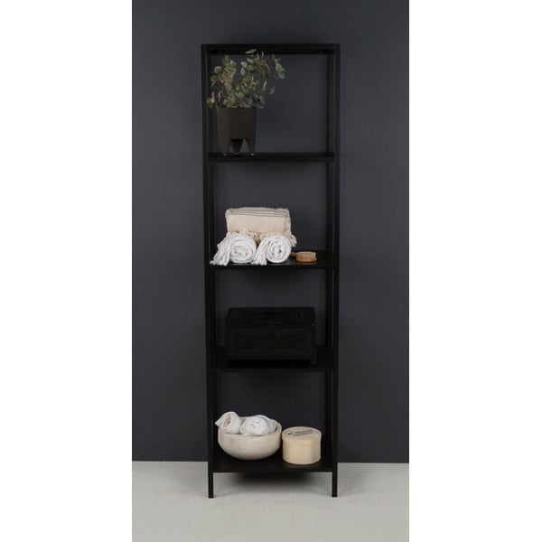 Melns metāla grāmatu plaukts Canett Lite, augstums 175 cm-image-1