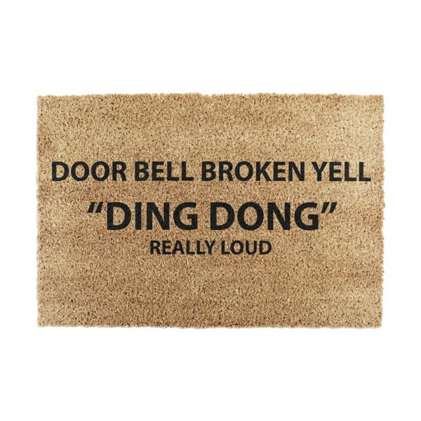 Kokosšķiedras kājslauķis 40x60 cm Yell Ding Dong – Artsy Doormats