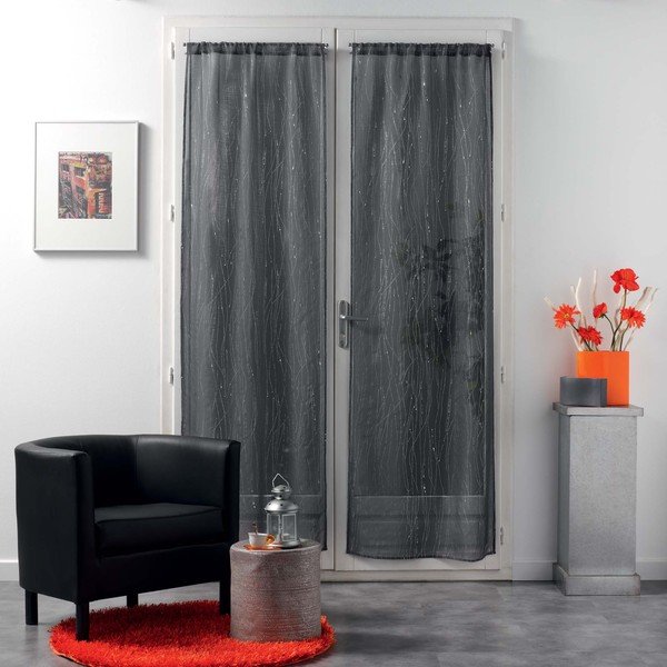 Antracīta pelēki dienas aizkari (2 gab.) 70x200 cm Filiane – douceur d'intérieur-image-2