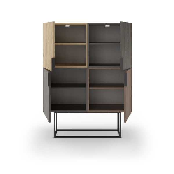 Brūns/dabīga toņa skapītis ar ozolkoka imitāciju 100x130 cm Titan – Marckeric-image-2