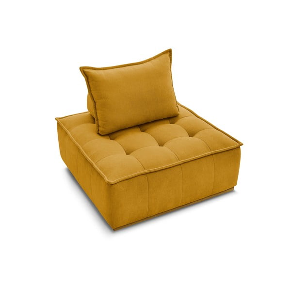 Sinepju dzeltens atpūtas krēsls no šenila auduma Elisa – Bobochic Paris-image-4