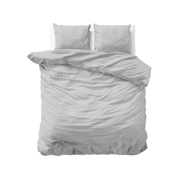 Gaiši pelēka flaneļa gultasveļa Sleeptime Jason, 200 x 220 cm