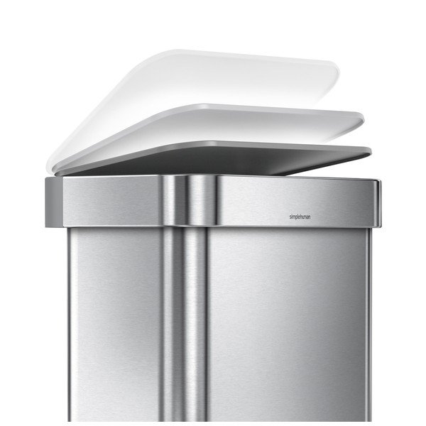 Sudraba krāsas tērauda atkritumu tvertne ar pedāli 45 l – simplehuman-image-3