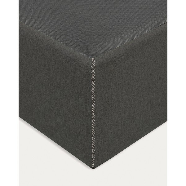 Melna polsterēta vienvietīga gulta ar veļas kasti 90x190 cm Matters – Kave Home-image-3