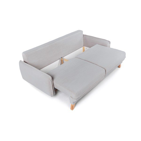 Gaiši pelēks velveta salokāms/ar uzglabāšanas vietu dīvāns 218 cm Tori – Bonami Selection-image-3