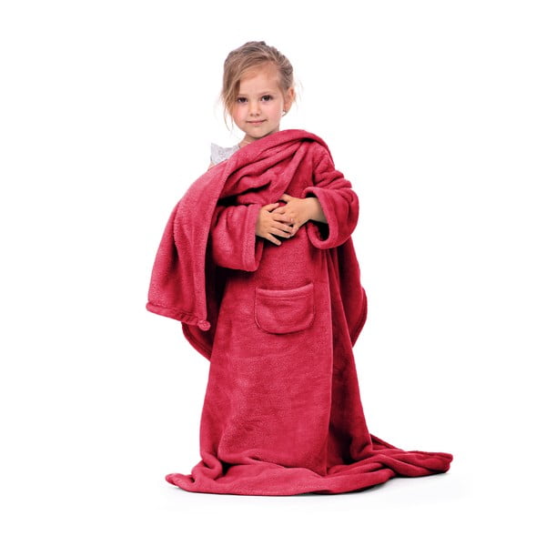 Sarkana bērnu TV sega ar piedurknēm DecoKing Lazykids-image-2