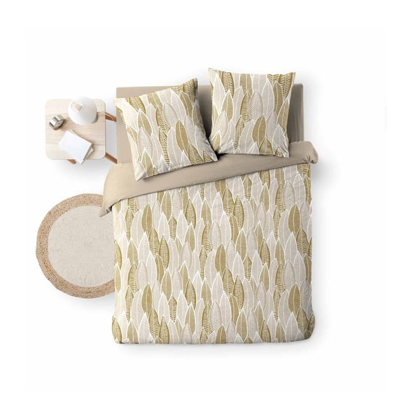 Okera dzeltena divguļamā mikrošķiedras gultas veļa 240x220 cm Kim – douceur d'intérieur-image-4