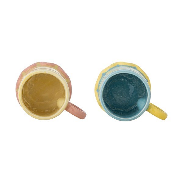 Gaiši dzeltenas/gaiši zilas keramikas krūzes (2 gab.) 350 ml Polly – Bloomingville-image-2