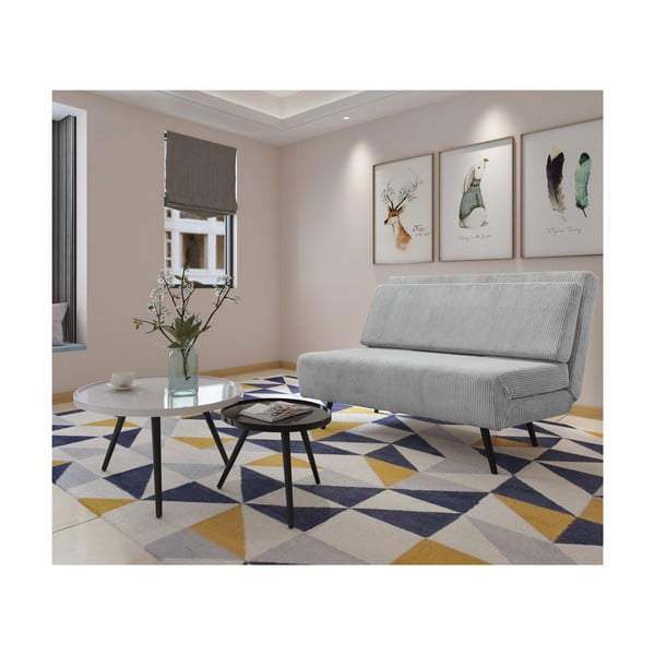 Gaiši pelēks velveta salokāms dīvāns 140 cm Mallory – Støraa-image-3