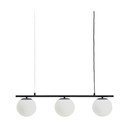 Balta/melna metāla piekaramā lampa ar stikla abažūru Brisia – Kave Home