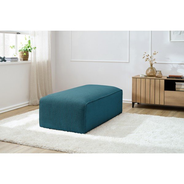 Tumši zils velveta modulārais kāju soliņš Megeve – Bobochic Paris-image-4