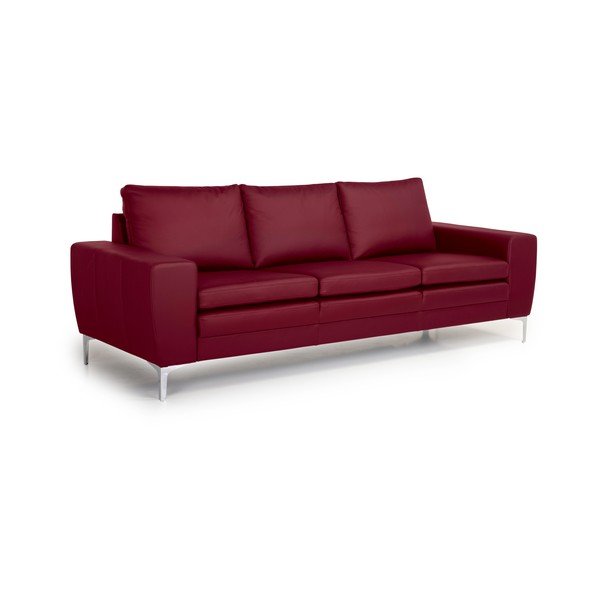 Sarkans ādas dīvāns Scandic Twigo, 227 cm-image-2