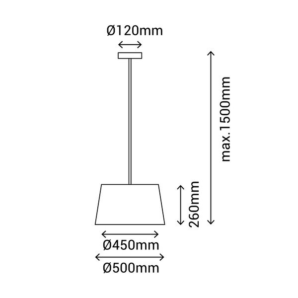 Pelēka piekaramā lampa ar auduma abažūru ø 50 cm – SULION-image-3