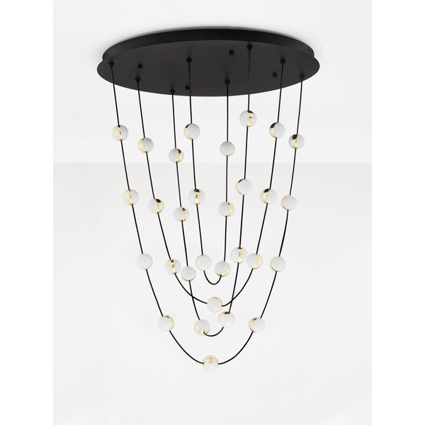 Matēti melna alumīnija LED piekaramā lampa ar regulējamu spilgtumu ar akrila stikla abažūru ø 84 cm Alcinoe – Nova Luce-image-3