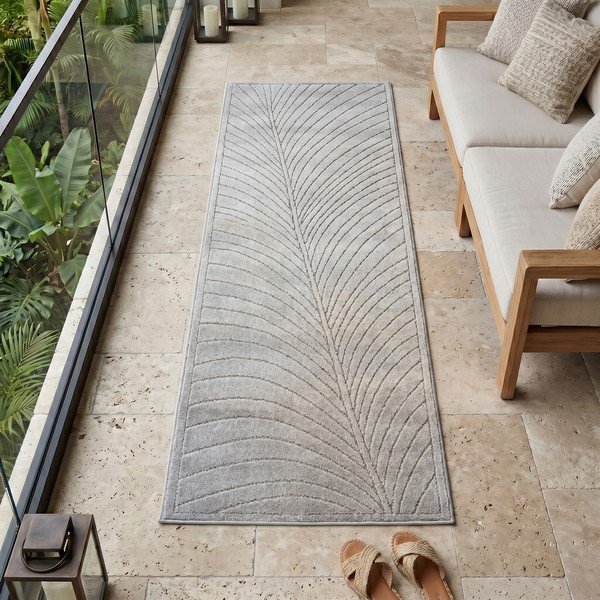 Sudraba krāsas iekštelpu un āra celiņa paklājs 80x250 cm Nova 1204 – Ayyildiz Carpets-image-1