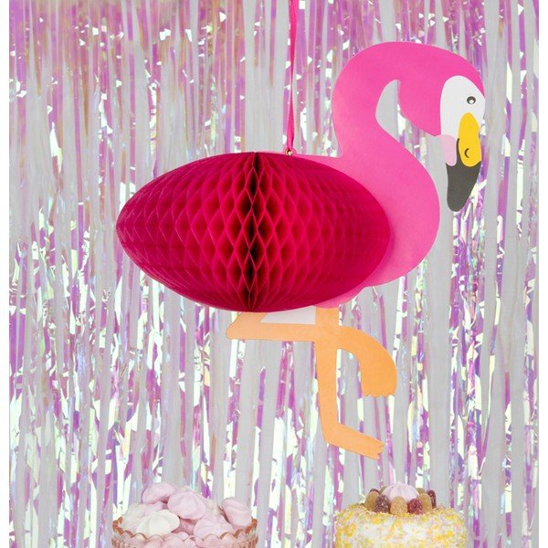 Piekaramais papīra dekors Rex London Flamingo Honeycomb-image-1