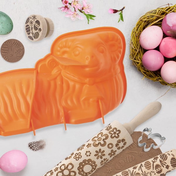 Silikona cepšanas forma Lieldienu kēksam jēra formā 17x31 cm – Orion-image-1