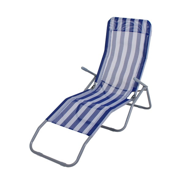 Zils metāla saliekamais dārza atpūtas krēsls Sandia – Garden Pleasure