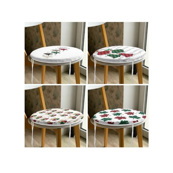 Sēdekļa spilveni ar Ziemassvētku motīvu (4 gab.) ø 40 cm Tartan – Mila Home-image-3