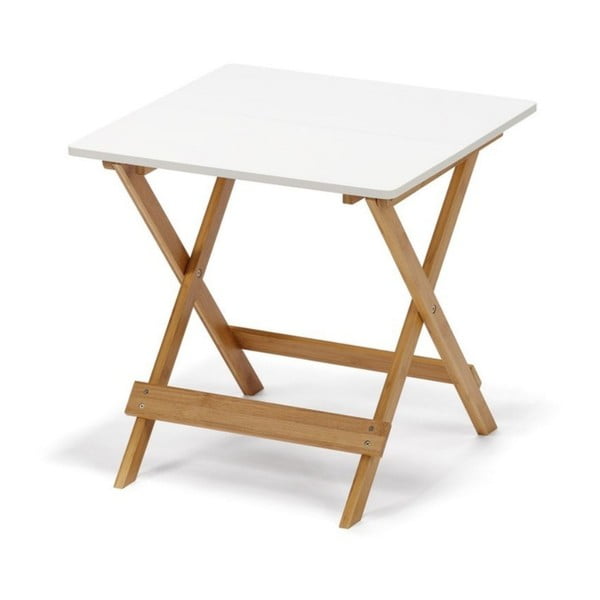 Balts izvelkamais galds ar bambusa kājām Bonami Essential Lora